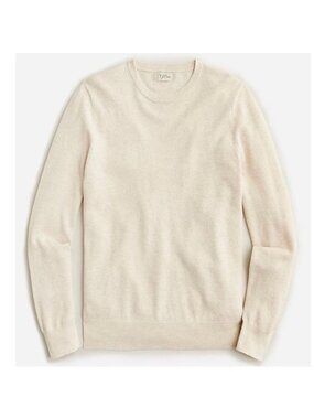 NWT Flawed J.Crew Crewneck Sweater Small Cotton Piqué-Stitch Lightweight Beige